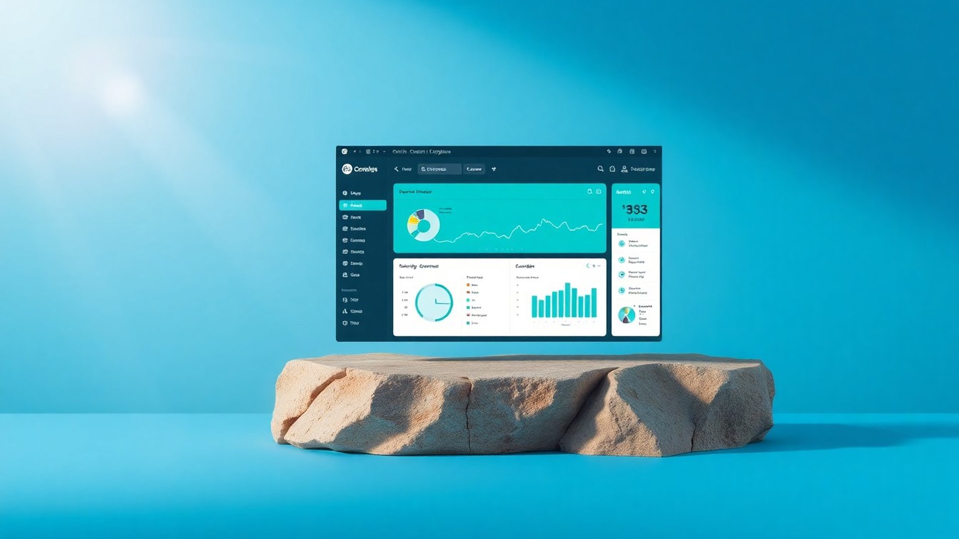 Softgardenz dashboard sučelje na azurnom gradijentu