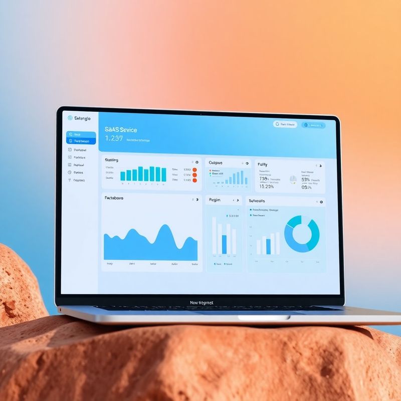 SaaS dashboard na Macbook ekranu